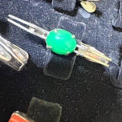 silver 刻印 タイガーアイ 緑 青 赤 色石 ネクタイピン まとめての画像