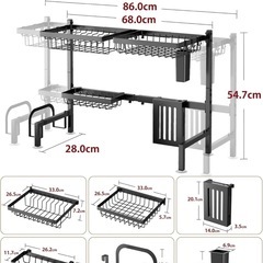 シンク上水切りラック 食器乾燥かごの画像