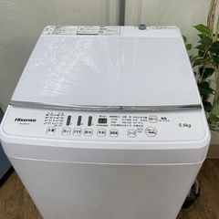 R735 ☀️ Hisense 洗濯機 （洗濯5.5㎏) 19年製 HW-G55A ⭐ 動作確認済 ⭐ クリーニング済の画像