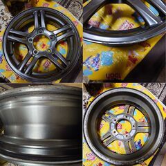 人気　スズキ純正 ENKEI製 ジムニーJB23W ランドアドベンチャー10型　16 インチ ホイール４本セット　ガリ傷飛び石傷ありの画像