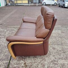 カリモク　TZ73　本革２人掛けソファー『中古良品』の画像
