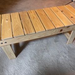 ガーデンチェア　ベンチ　ひのき　椅子　ウッドデッキ　無垢　テーブル　テレビ台の画像