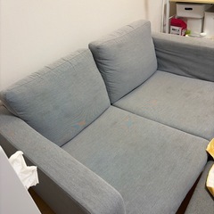 IKEA 二人掛けソファ　オットマン付の画像