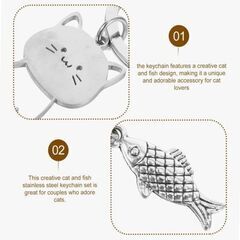 ステンレス製/ネコちゃんキーホルダー（新品）の画像