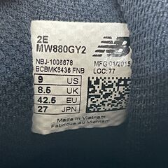 ニューバランス スニーカー MW880GY2 880 27.0cm スエード グレー NEW BARANCE シューズ コレクション 状態良好 Y2403の画像