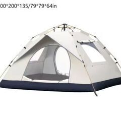ドーム型テント 簡単組立ポップアップ　3人用 200*200*135cm　防寒室内使用にも　ほぼ新品　②の画像