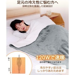 新品未開封 188×130cm 省エネ120W 丸洗いOK 電気毛布 掛け敷き兼用 速暖 節電 10段階温度調整 9Hタイマー付き 電気毛布洗える 恒温加熱 頭寒足熱 ダニ退治 電気敷き毛布 電気掛け毛布 電気ブランケット 防寒対策 肩掛け 膝掛け 厚手生地 ふわふわ 両面使え 暖房器具 日本語取扱説明書付きの画像