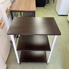 【リサイクルショップ ピカソ 小松原】🌟✨幅 60cmキャスター付き3段ラック／ホワイト×ダークブラウン✨🌟★1893★の画像