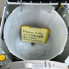 【リサイクルショップ ピカソ 小松原】🌀✨✨分解洗浄済❗❗✨【2024年製✨Hisense 全自動洗濯機 6.0kg（HW-T60H）】🌀★5862★の画像
