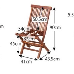 ✴︎木製折りたたみ式椅子　ガーデンチェア 2脚組 肘なし(中古)✴︎の画像