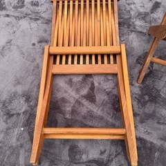 ✴︎木製折りたたみ式椅子　ガーデンチェア 2脚組 肘なし(中古)✴︎の画像