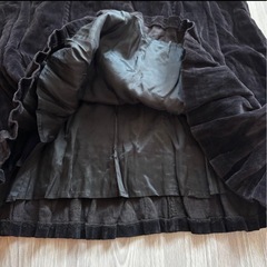 古着　マックスマーラ　Max Mara イタリア製　ベロア　ロングスカート ブラック　44 白タグの画像
