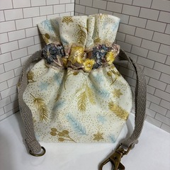 インド刺繍リボン巾着袋の画像