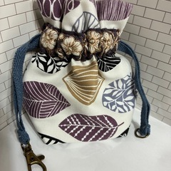 インド刺繍リボン巾着袋の画像