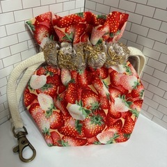 インド刺繍リボン巾着袋の画像