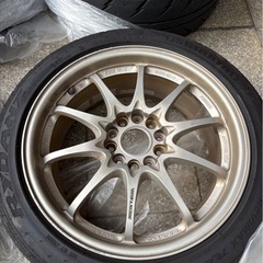 レイズ　ce28 4本　17インチ7.5jj 5穴114.3pcd ofs+43 タイヤ付(シバタイヤ215/45/17 TW280)溝ありの画像