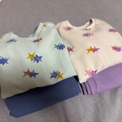 女の子130冬服ダウンとズボン<6点セット+パジャマ2点>の画像
