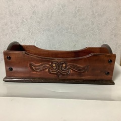 昭和レトロ　調味料入れ　小物入れ　アイヌ紋様調　木製　ヴィンテージ　彫刻の画像