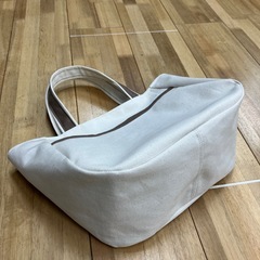 【ハンドメイド】帆布トートバッグ 生成り×モカ ペットボトルホルダー付き1111新品未使用の画像
