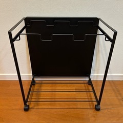 山崎実業 TOWER　目隠し分別ダストワゴン 3分別 ブラックの画像