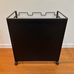 山崎実業 TOWER　目隠し分別ダストワゴン 3分別 ブラックの画像