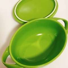 【美品】カレーやシチュー、グラタンに。ペア蓋付ボウル皿の画像