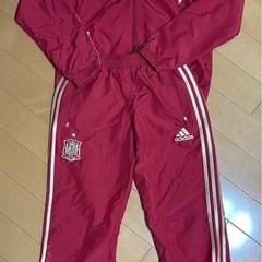 adidas スペイン代表 トラックジャケット ジャージ　セットアップ レッド ゴールドの画像
