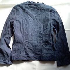 Supple デニムジャケット フリル レース 濃紺 長袖 Mくらいの画像