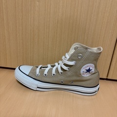 コンバーススニーカー　22センチ　ハイカット　ベージュの画像