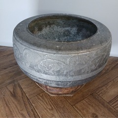 ◆アルミ製◆火鉢◆直径約31㎝◆丸火鉢◆昭和レトロ◆アンティーク◆ヴィンテージ◆ビンテージ◆の画像