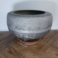 ◆アルミ製◆火鉢◆直径約31㎝◆丸火鉢◆昭和レトロ◆アンティーク◆ヴィンテージ◆ビンテージ◆の画像