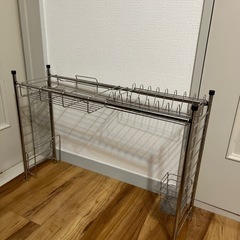 ニトリ 伸縮シンク上ラック4点セット 幅58センチ　水切りラックの画像