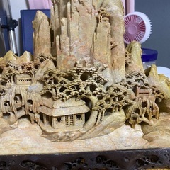🌸中国伝統の山水彫刻作品🌸の画像