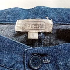 Planshan デニムハーフパンツ ローライズ デニムブルー サイズSの画像
