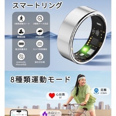 【新品未使用】スマートリング　GPS運動記録 IP68防水　スマート指輪 シルバー 11号の画像