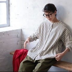 soulberry ソウルベリー　十草模様の手仕事シャツ　Lの画像