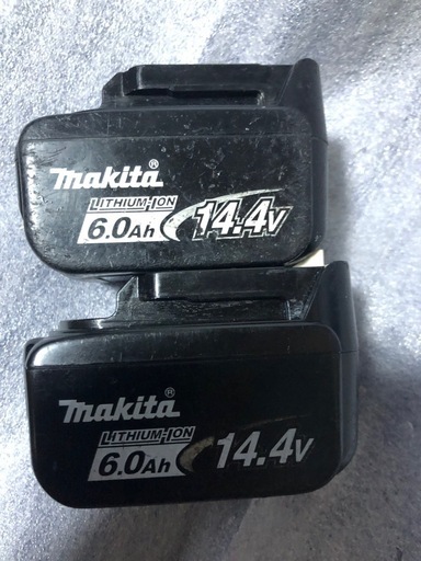 ②マキタ14v純正バッテリーBL1460B中古品　　残量表示有り、２個