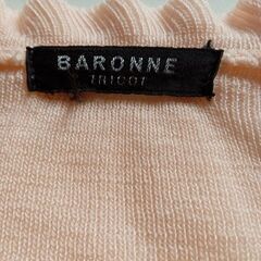 BARONNE 淡いピンク ニットボレロカーディガン フリル 長袖 サイズMの画像