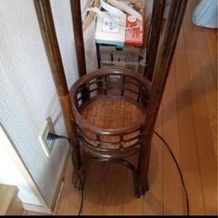 木製 籐 ランプ 間接照明の画像