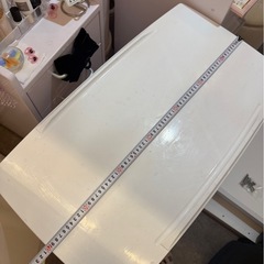 テーブル　サイドテーブル　机　ホワイト　キャスター付　の画像