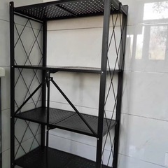 折り畳み収納ラック　キャスター付き棚　電子レンジスタンド　本棚　の画像