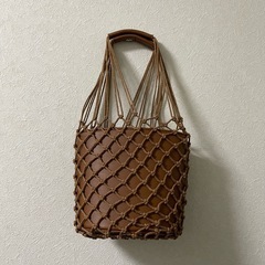 秋に最適🍂編みバック　ブラウス　2way仕様　の画像