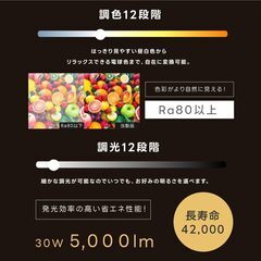  【新品未使用】【ホワイト】シーリングライト LED照明 インテリア照明 8畳 LEDシーリングライト リモコン 天井照明 おしゃれ 調光 調色 リビング 寝室 子供部屋 寝室 和室 洋室 ledcl-dp09-whの画像