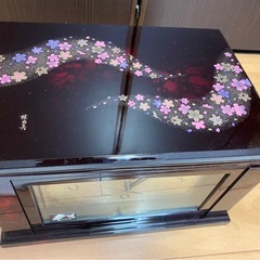 桂由美　時計付/漆塗りジュエリーボックス　の画像
