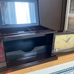 桂由美　時計付/漆塗りジュエリーボックス　の画像