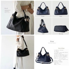 ショルダーバッグ★トートバッグ★2way★ネイビーの画像