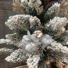 美品★ ホワイト クリスマスツリー  オーナメント付きの画像