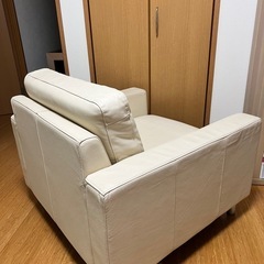 
美品　無印良品/MUJI　本革1人掛けソファの画像