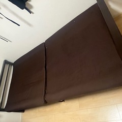 ニトリ  [ ソファパイプベッド(トリニティー　BR) パイプベッド ベッドフレーム ソファベッド シングル の画像