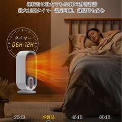 セラミックヒーター  電気ヒーター 2秒速暖 足元 ファンヒーター 省エネ 速暖 温度調節 LCDディスプレの画像